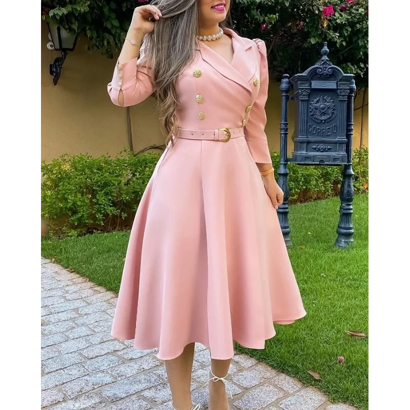 Puff Sleeve Double Breasted Belted Blazer Dress dresses for women 2024 elegant high quality A Line Midi Plain
Puff Sleeve Double Breasted Belted Blazer Dress dresses for women 2024 elegant high quality A Line Midi Plain