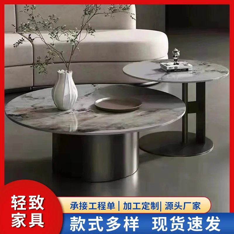 Light luxury style home marble living room table rock slab round coffee table, modern small apartment coffee table
Light luxury style home marble living room table rock slab round coffee table, modern small apartment coffee table