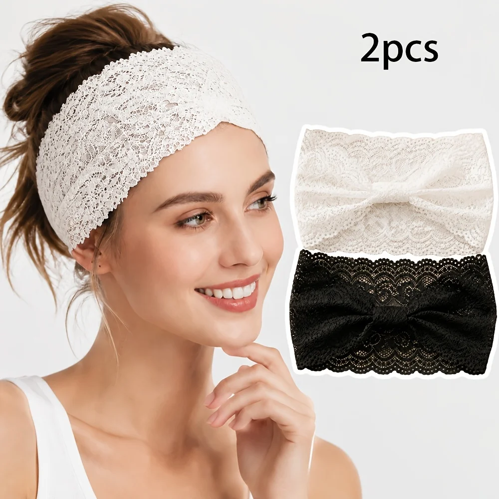 2Pcs headband, women's fashion headband, retro lace hollow lace headband, elastic elastic headband, suitable for daily holiday exercise, non-slip headband, breathable fitness, elastic sports headband, daily holiday gift, summer
2Pcs headband, women's fashion headband, retro lace hollow lace headband, elastic elastic headband, suitable for daily holiday exercise, non-slip headband, breathable fitness, elastic sports headband, daily holiday gift, summer