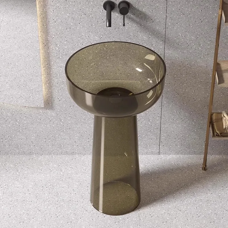 Transparent round washbasin bathroom hotel integrated floor column type
Transparent round washbasin bathroom hotel integrated floor column type