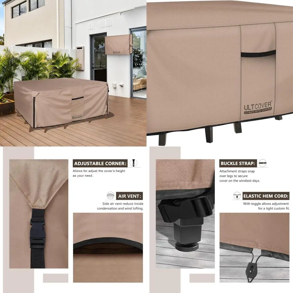 Heavy-Duty Canvas Patio Cover, Waterproof Outdoor Dining Set Cover, 126x74x28
Heavy-Duty Canvas Patio Cover, Waterproof Outdoor Dining Set Cover, 126x74x28