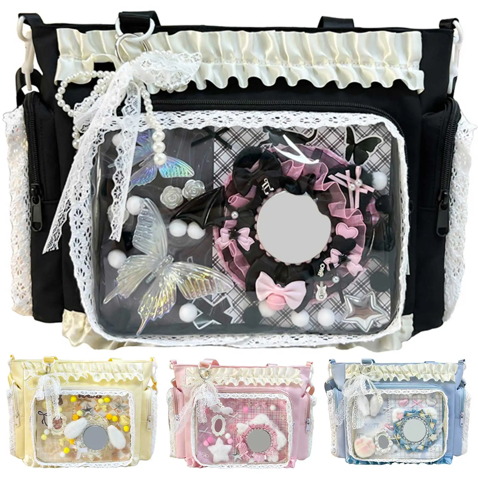 Women Nylon Transparent Square Ita Bag with Pin Display DIY Badge Crossbody Bag for Shopping Travel Work Daily Use
Women Nylon Transparent Square Ita Bag with Pin Display DIY Badge Crossbody Bag for Shopping Travel Work Daily Use