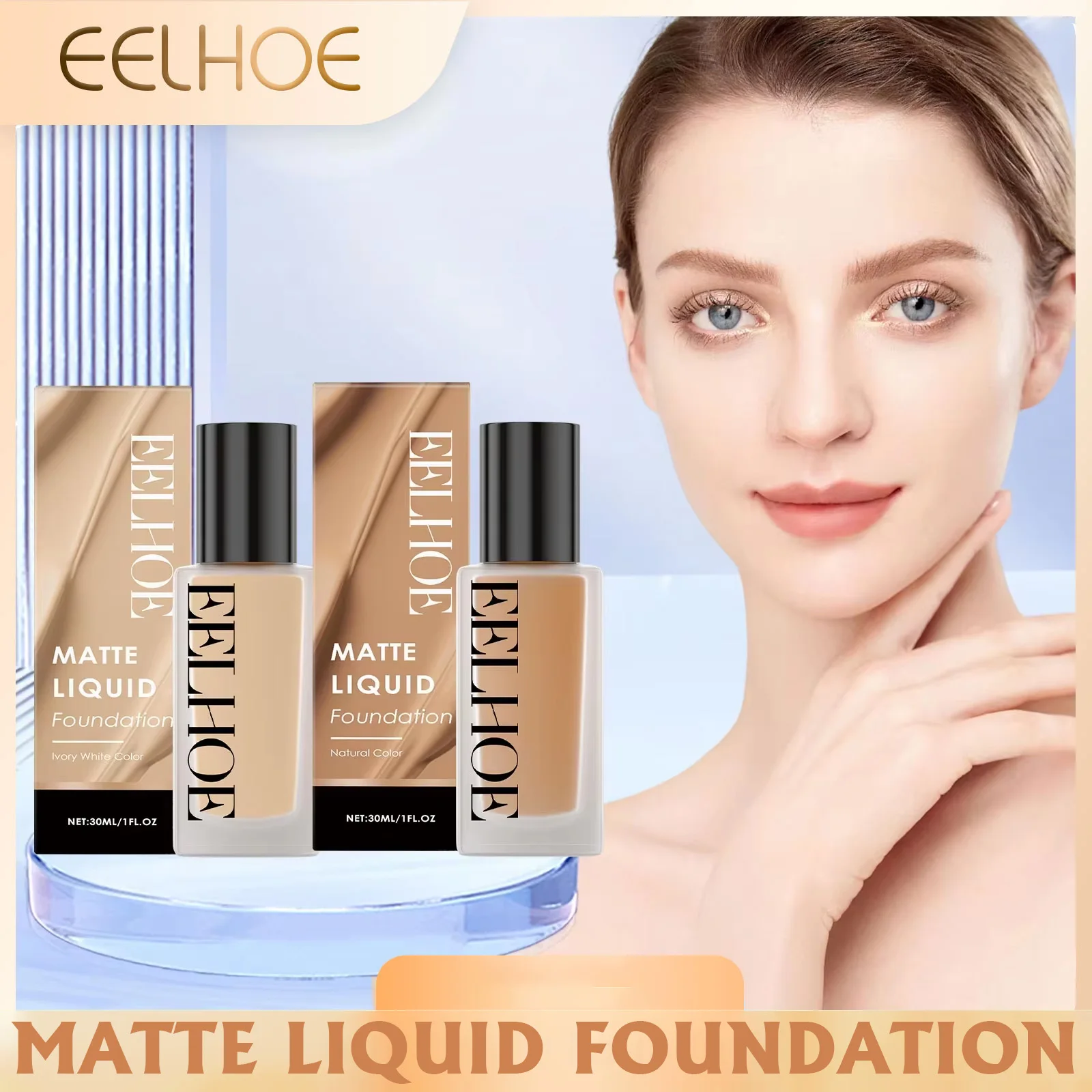 Foundation Matte Even Skin Tone Oil Control Full Coverage Waterproof Cover Blemishes Hide Pores Brightening Natural Face Makeup 
Foundation Matte Even Skin Tone Oil Control Full Coverage Waterproof Cover Blemishes Hide Pores Brightening Natural Face Makeup