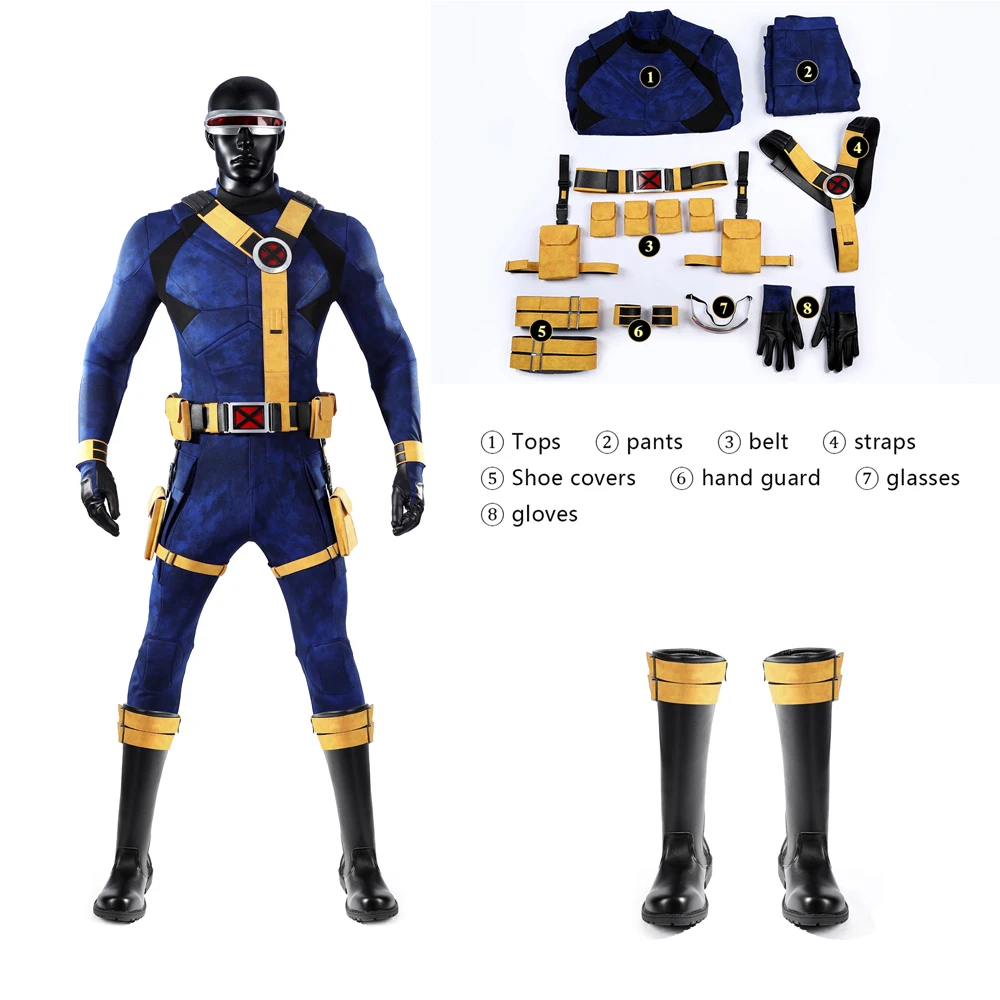 High-end Movies Doomsday Cyclops Cosplay Costumes Carnival Anime X97 Man Jumpsuits Cosplay Costume Leather Jumpsuit Yellow Belt
High-end Movies Doomsday Cyclops Cosplay Costumes Carnival Anime X97 Man Jumpsuits Cosplay Costume Leather Jumpsuit Yellow Belt
