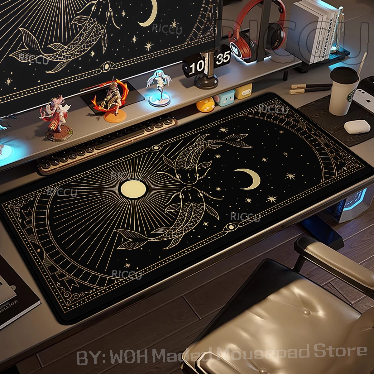 Koi Fish Desk Mat Black & Gold Mouse Pad Moon Cloud Sunrise Aesthetics Mousemat Large XXL Gaming Deskmat Rubber Mousepad 900x400
Koi Fish Desk Mat Black & Gold Mouse Pad Moon Cloud Sunrise Aesthetics Mousemat Large XXL Gaming Deskmat Rubber Mousepad 900x400