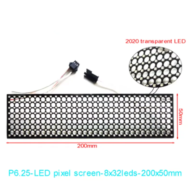 P6.25-200x50мм, шаг между центрами светодиодов P6.25, полноцветный LED-экран Ws2812, протокол RGB SPI, 2020 малогабаритных светодиодов.
P6.25-200x50мм, шаг между центрами светодиодов P6.25, полноцветный LED-экран Ws2812, протокол RGB SPI, 2020 малогабаритных светодиодов.