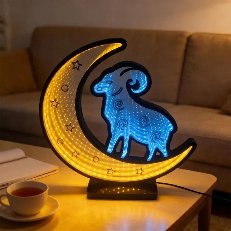 LED Festival Light with Goat and Layered Mirror Effect Infinitely Mirror Tunnel Light for Home Decoration Lighting 37JD
LED Festival Light with Goat and Layered Mirror Effect Infinitely Mirror Tunnel Light for Home Decoration Lighting 37JD