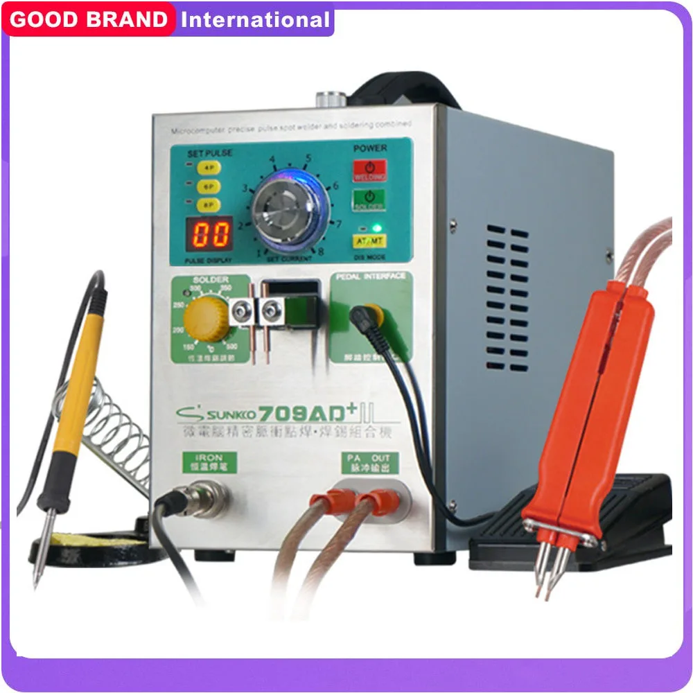 SUNKKO 709AD+ Update NEW Big Power Version From 709AD 4 IN 1 Spot Welder Fixed Pulse Welding A nd Constant Temperature Soldering
SUNKKO 709AD+ Update NEW Big Power Version From 709AD 4 IN 1 Spot Welder Fixed Pulse Welding A nd Constant Temperature Soldering