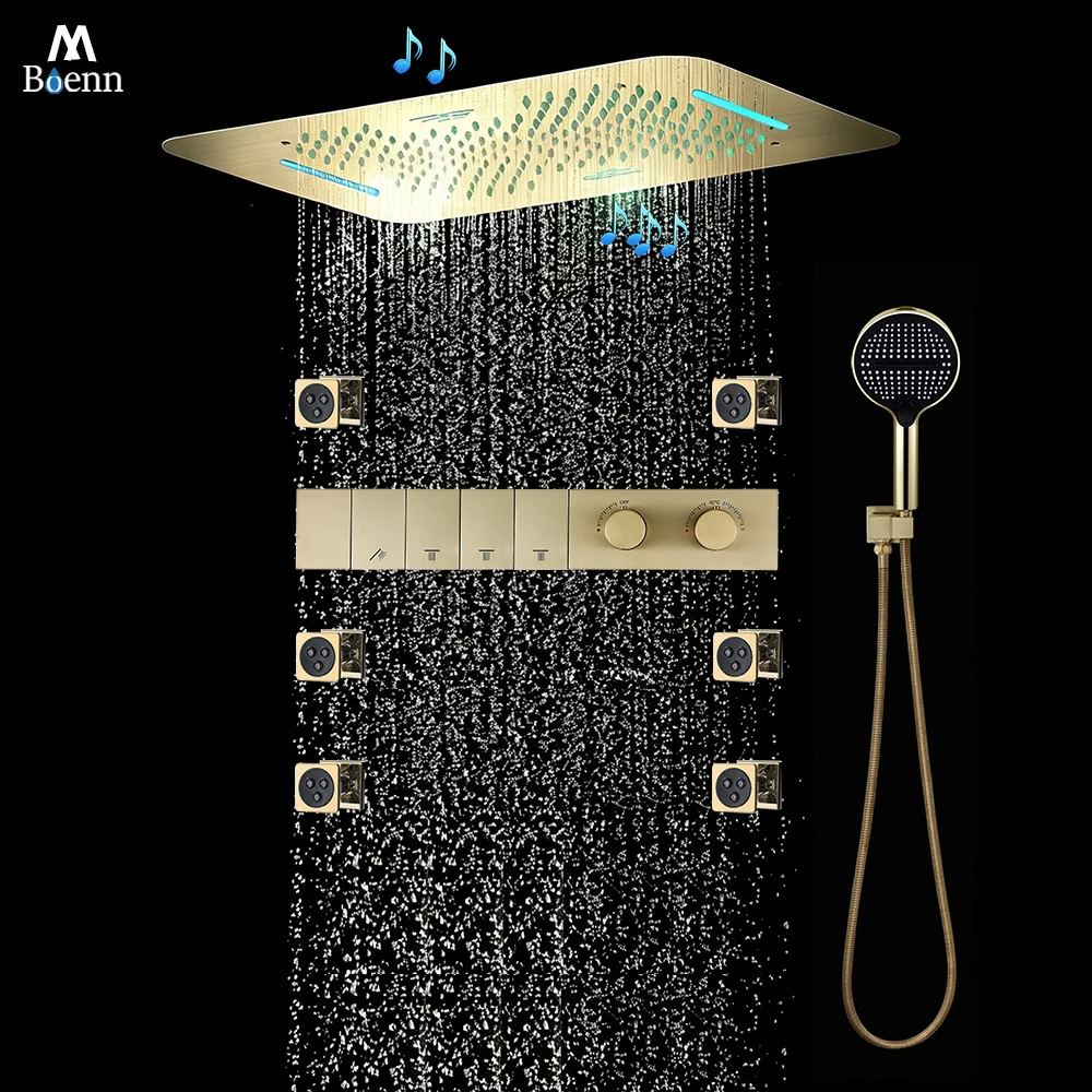 M Boenn Hotel Couple Shower System Set Black Shower Head Rainfall Bathroom Faucet Push Button Thermostat Mixer Showers Diverter
M Boenn Hotel Couple Shower System Set Black Shower Head Rainfall Bathroom Faucet Push Button Thermostat Mixer Showers Diverter