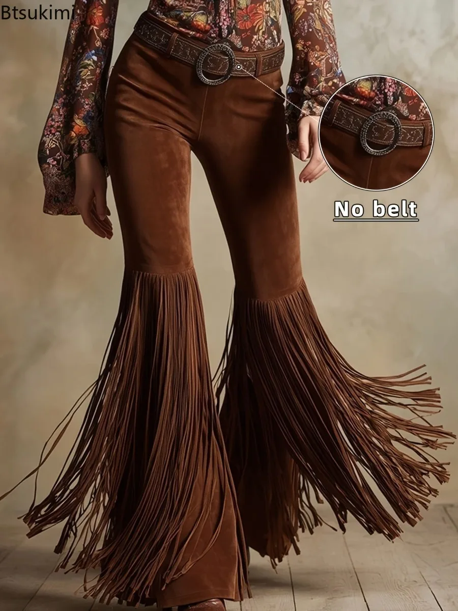 2026 New Women's Retro Western Suede Tassel Pants Spring Fashion Personality Streetwear Women Solid Mid-waist Slim Fit Trousers
2026 New Women's Retro Western Suede Tassel Pants Spring Fashion Personality Streetwear Women Solid Mid-waist Slim Fit Trousers