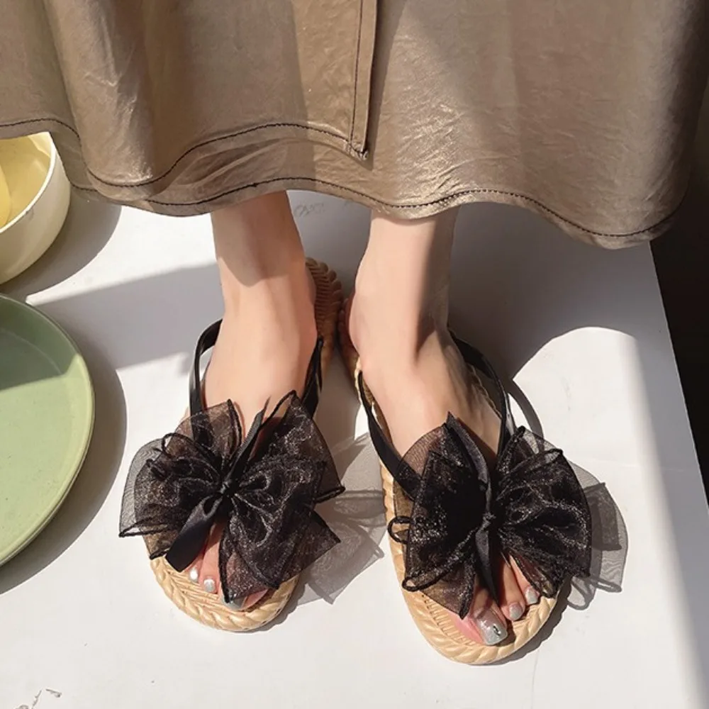 Open-toe Mesh Bow Slippers Non-Slip Streetwear Seaside Slides Sandals Outer Wear Shoes Waterproof Beachwear Slippers Outdoor
Open-toe Mesh Bow Slippers Non-Slip Streetwear Seaside Slides Sandals Outer Wear Shoes Waterproof Beachwear Slippers Outdoor
