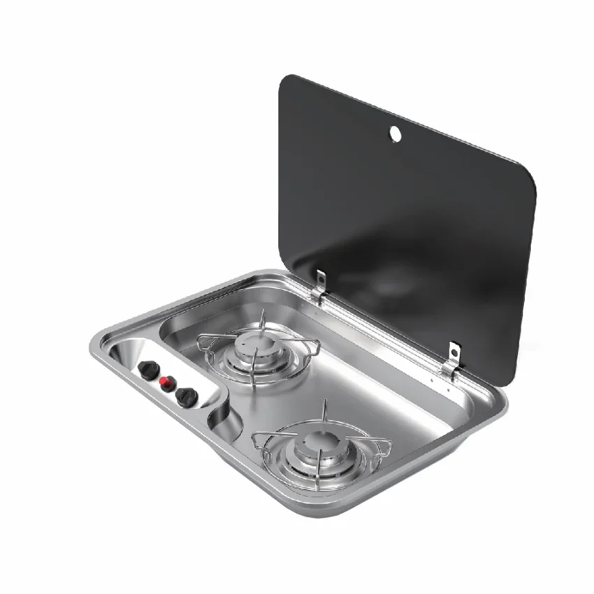 2 Burner Gas Stove Hob Glass Lid 460*335*60mm 2*1.35KW Boat Caravan RV GR-910
2 Burner Gas Stove Hob Glass Lid 460*335*60mm 2*1.35KW Boat Caravan RV GR-910