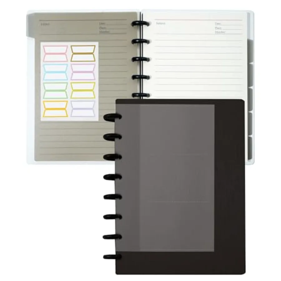 Discbound Notebook Customizable Spiral Journal Refillable 5 Subject Notebook with Removable Pages 120 Wide Ruled Disc Planner w
Discbound Notebook Customizable Spiral Journal Refillable 5 Subject Notebook with Removable Pages 120 Wide Ruled Disc Planner w