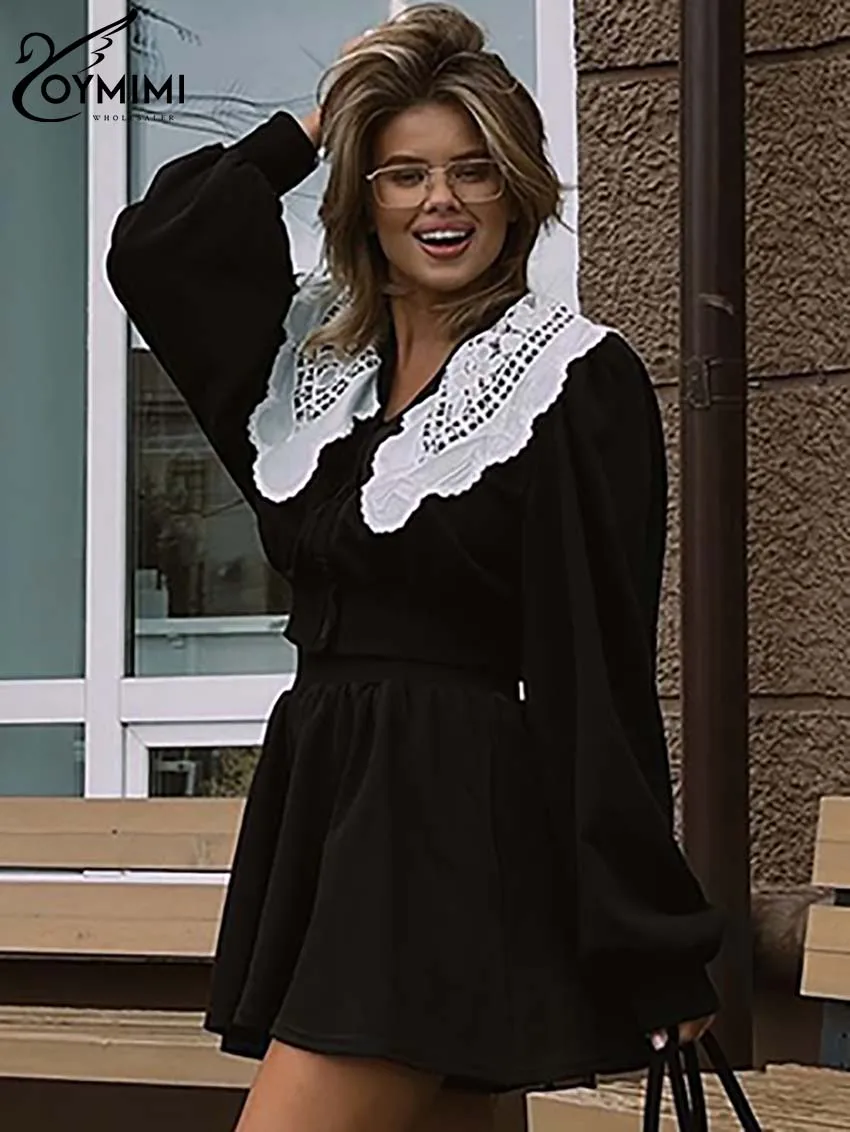 Oymimi Elegant Black Lace Women's Two Pieces Set Fashion Long Sleeve Button Patchwork Shirts And High Waist Simple Shorts Sets
Oymimi Elegant Black Lace Women's Two Pieces Set Fashion Long Sleeve Button Patchwork Shirts And High Waist Simple Shorts Sets