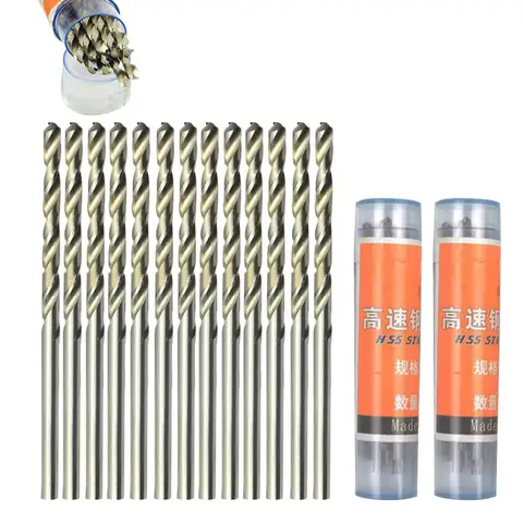 10 pièces 0.5-3.2mm forets hélicoïdaux HSS jeu de forets en acier rapide Micro tige droite outils à bois pour perceuses électriques