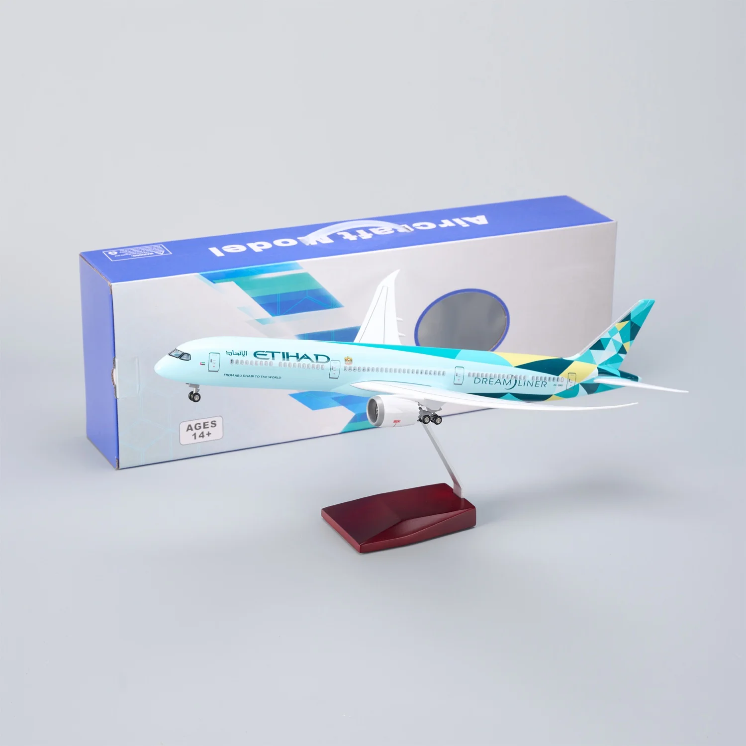 43cm Etihad Aircraft Model B787-10 Miniature Airplane 1/145 Scale Aircraft Children Toys With Wheels Voice-Control Lights Gift
43cm Etihad Aircraft Model B787-10 Miniature Airplane 1/145 Scale Aircraft Children Toys With Wheels Voice-Control Lights Gift