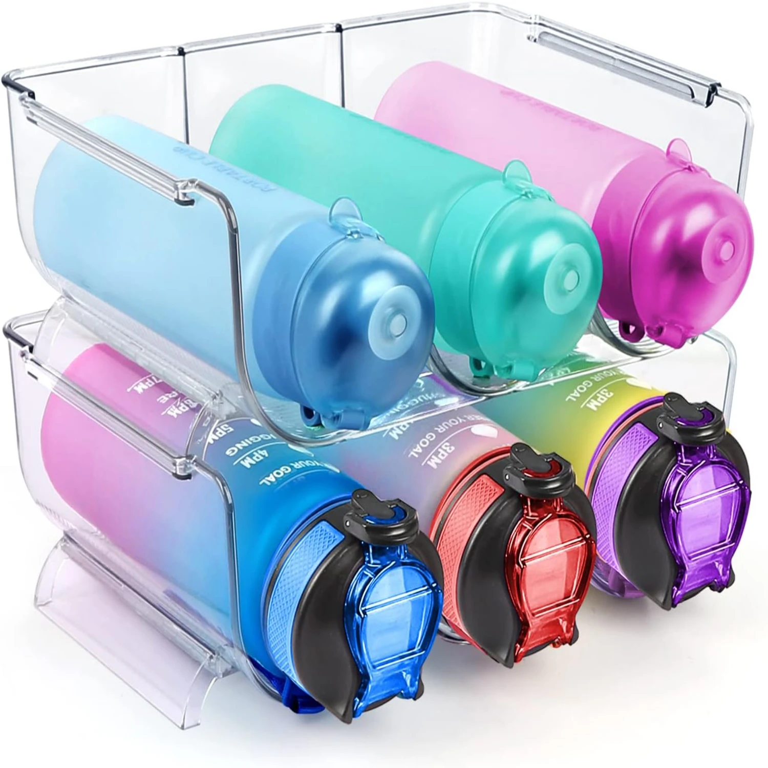 2 Packs Water Bottle Organizer Holders, Kitchen Pantry Refrigerator Organization and Bins, Plastic Stackable Water Bottle Holde
2 Packs Water Bottle Organizer Holders, Kitchen Pantry Refrigerator Organization and Bins, Plastic Stackable Water Bottle Holde