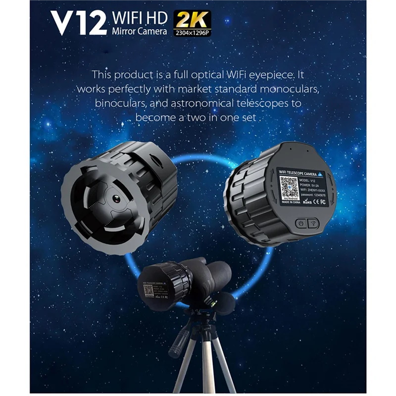 【Best Selling】3X 2K 4 Million High-Definition Wifi Electronic Eyepieces, Telescopes, Bird Watching And Other General-Purpose Cal
【Best Selling】3X 2K 4 Million High-Definition Wifi Electronic Eyepieces, Telescopes, Bird Watching And Other General-Purpose Cal