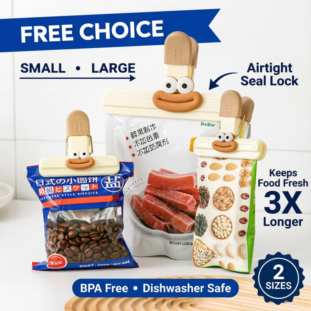 Food Bag Clips 12-Pack - Airtight Seal Clips for Chips, Snacks, Coffee Bags | 3 Sizes Included | Keeps Food Fresh Longer |
Food Bag Clips 12-Pack - Airtight Seal Clips for Chips, Snacks, Coffee Bags | 3 Sizes Included | Keeps Food Fresh Longer |
