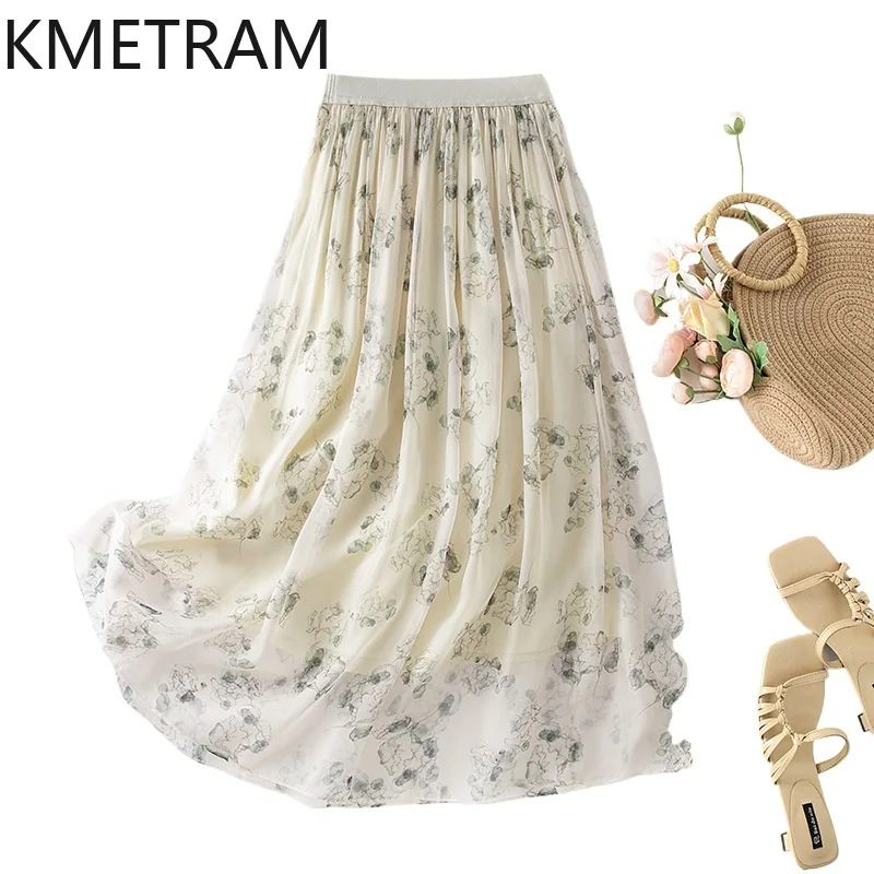 KMETRAM 100% Natural Mulberry Silk Women's Skirts Casual Summer Long Skirt Elegant Floral Skirts 2026 Woman Clothes юбка женская
KMETRAM 100% Natural Mulberry Silk Women's Skirts Casual Summer Long Skirt Elegant Floral Skirts 2026 Woman Clothes юбка женская