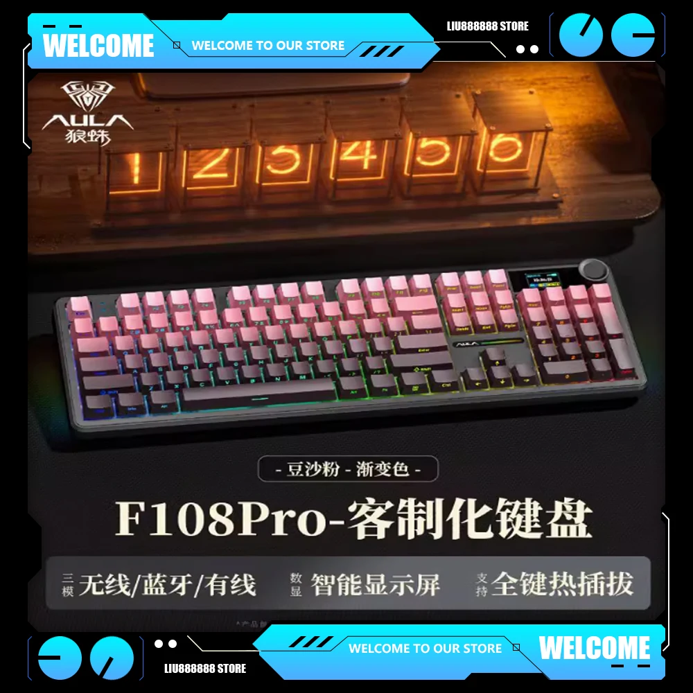 New Aula F108 Mechanical Keyboards RGB 1k Polling Rate Hot Swap Wireless Bluetooth Tri-Mode Customized Gaming Keyboard PC Gifts
New Aula F108 Mechanical Keyboards RGB 1k Polling Rate Hot Swap Wireless Bluetooth Tri-Mode Customized Gaming Keyboard PC Gifts