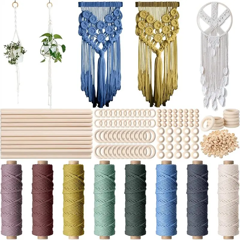 【ЭЛЕКТРОННЫЕ АКСЕССУАРЫ】Набор для макраме с шнуром, 268 предметов, для взрослых и начинающих, для самостоятельного изготовления подвесок для растений, настенных украшений, плетения.
【ЭЛЕКТРОННЫЕ АКСЕССУАРЫ】Набор для макраме с шнуром, 268 предметов, для взрослых и начинающих, для самостоятельного изготовления подвесок для растений, настенных украшений, плетения.