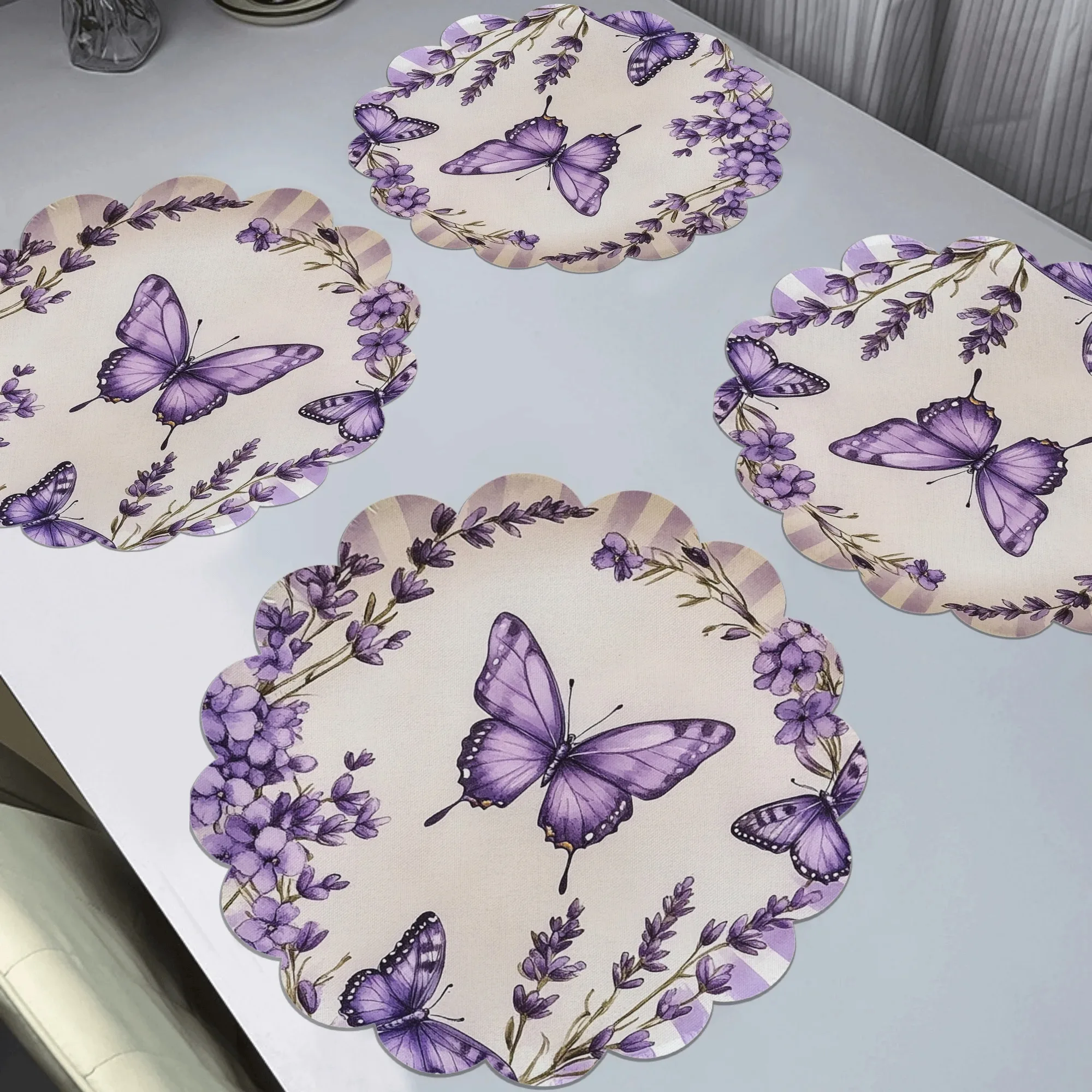 Лавандово-фиолетовая тема бабочки, 4 шт., опорная машина для стирки, коврик для стола из полиэстера. Подходит для званого ужина
Лавандово-фиолетовая тема бабочки, 4 шт., опорная машина для стирки, коврик для стола из полиэстера. Подходит для званого ужина