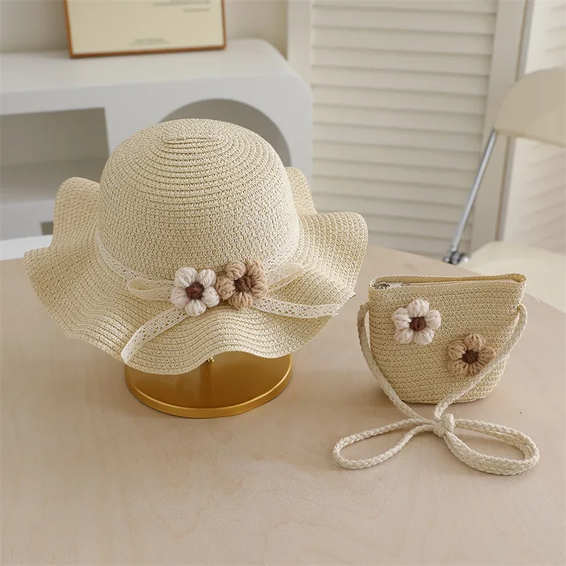 Adjustable Girls Wide Brim Straw Hat Set with 3D Flower Crossbody Bag UV Protection Fisherman Cap Lace Bow Summer Beach Combo
Adjustable Girls Wide Brim Straw Hat Set with 3D Flower Crossbody Bag UV Protection Fisherman Cap Lace Bow Summer Beach Combo