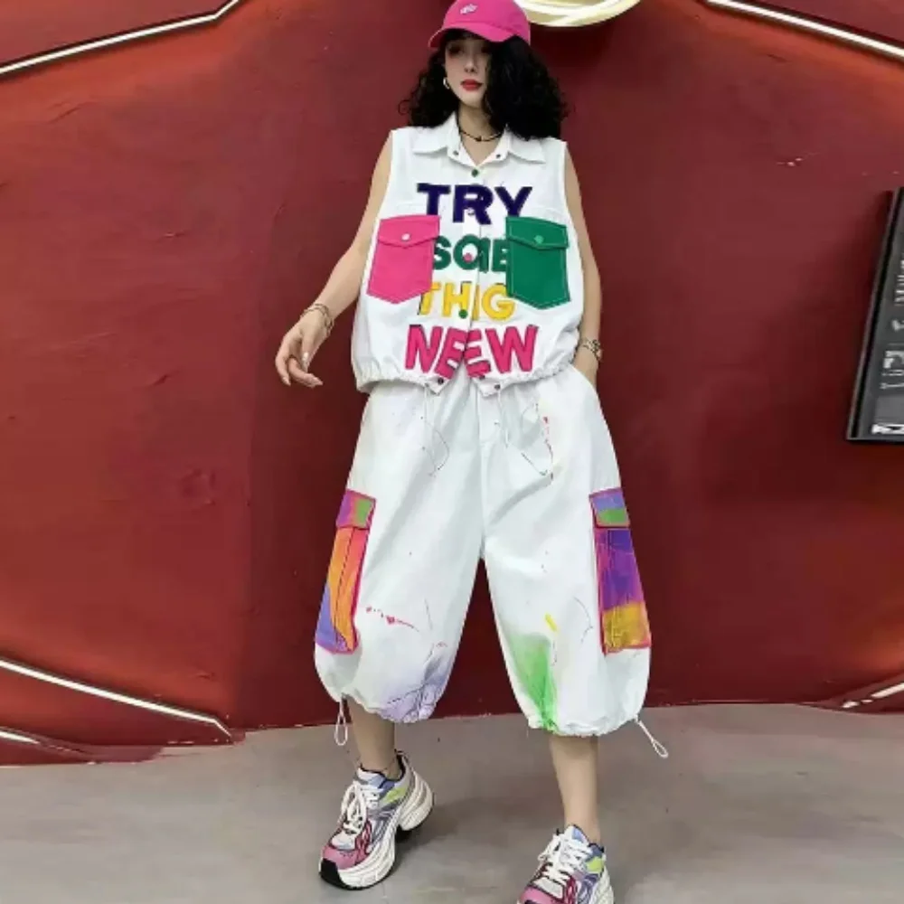 Trendy Denim Fashion Outfit Women Plus-size Loose Wide-leg Casual Pants + Vest Two-piece Set Summer XY205
Trendy Denim Fashion Outfit Women Plus-size Loose Wide-leg Casual Pants + Vest Two-piece Set Summer XY205