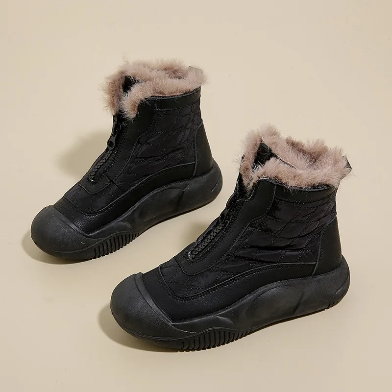 Women Snow Boots Front Zipper Plush Cotton Shoes Fashion Thick Sole Shoes Solid Color Ankle Boots Winter Versatile Female Boots
Women Snow Boots Front Zipper Plush Cotton Shoes Fashion Thick Sole Shoes Solid Color Ankle Boots Winter Versatile Female Boots