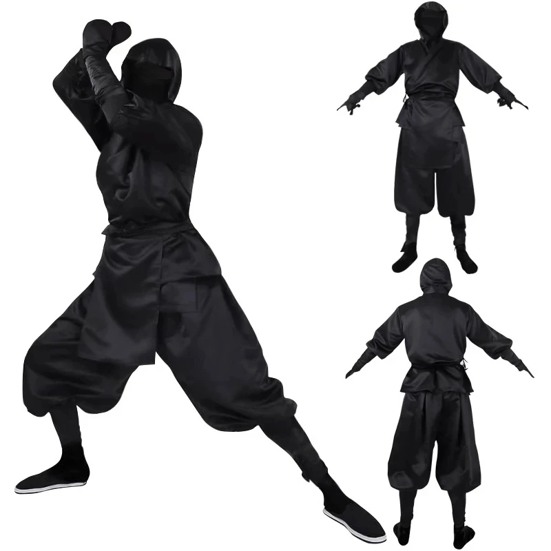 New Japanese black ninja cosplay suit Halloween costume adult ninja samurai men and women suit size XS-3XL
New Japanese black ninja cosplay suit Halloween costume adult ninja samurai men and women suit size XS-3XL