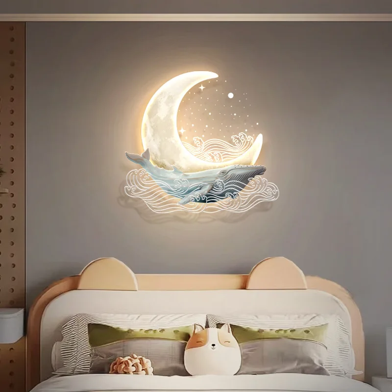 Children's room bedroom bedside decoration painting creative boy and girl room background wall atmosphere dolphin wall lamp hang
Children's room bedroom bedside decoration painting creative boy and girl room background wall atmosphere dolphin wall lamp hang