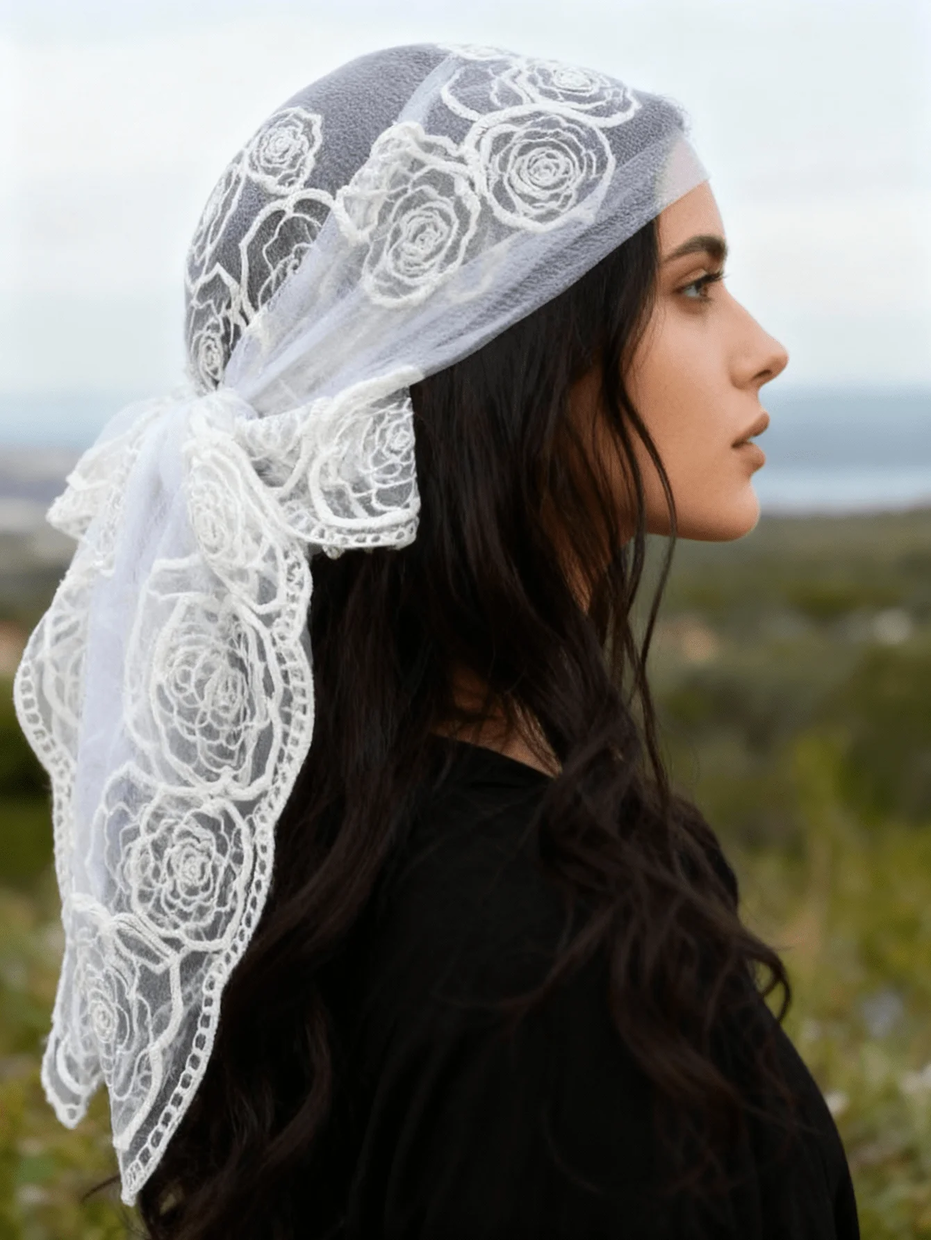 Womens Lightweight Floral Lace Embroidered Head Scarf 80cm Bandana For Wedding Party Beach Holiday
Womens Lightweight Floral Lace Embroidered Head Scarf 80cm Bandana For Wedding Party Beach Holiday