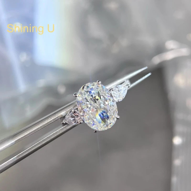Shining U S925 Silver Oval High Carbon Daimond Gems Ring for Women Fine Jewelry Engagement
Shining U S925 Silver Oval High Carbon Daimond Gems Ring for Women Fine Jewelry Engagement