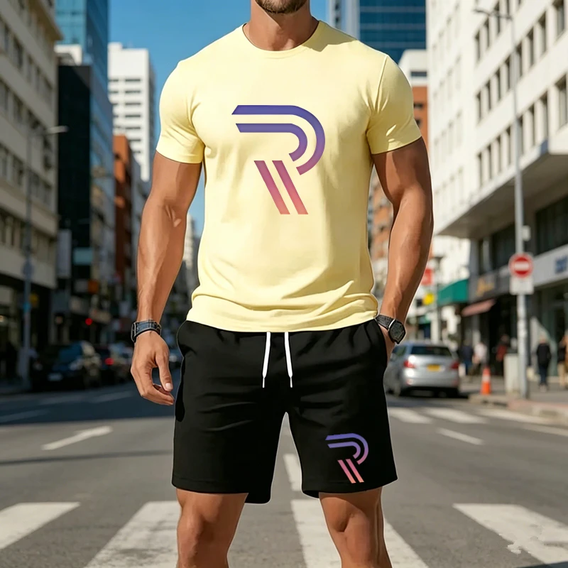 Men's 2 Piece Outfit Gradient Letter R Graphic Print Short Sleeve T Shirt And Drawstring Shorts Summer Casual Sports Daily Track
Men's 2 Piece Outfit Gradient Letter R Graphic Print Short Sleeve T Shirt And Drawstring Shorts Summer Casual Sports Daily Track