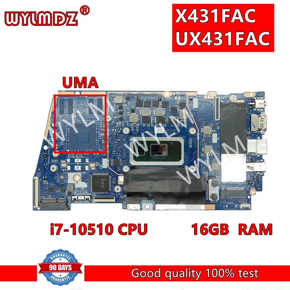 X431FAC i7-10510U CPU 16GB RAM Laptop Motherboard For Asus X431FA X431FN UX431FA UX431FN UX431FAC UX431FL UX431FLC Mainboard
X431FAC i7-10510U CPU 16GB RAM Laptop Motherboard For Asus X431FA X431FN UX431FA UX431FN UX431FAC UX431FL UX431FLC Mainboard