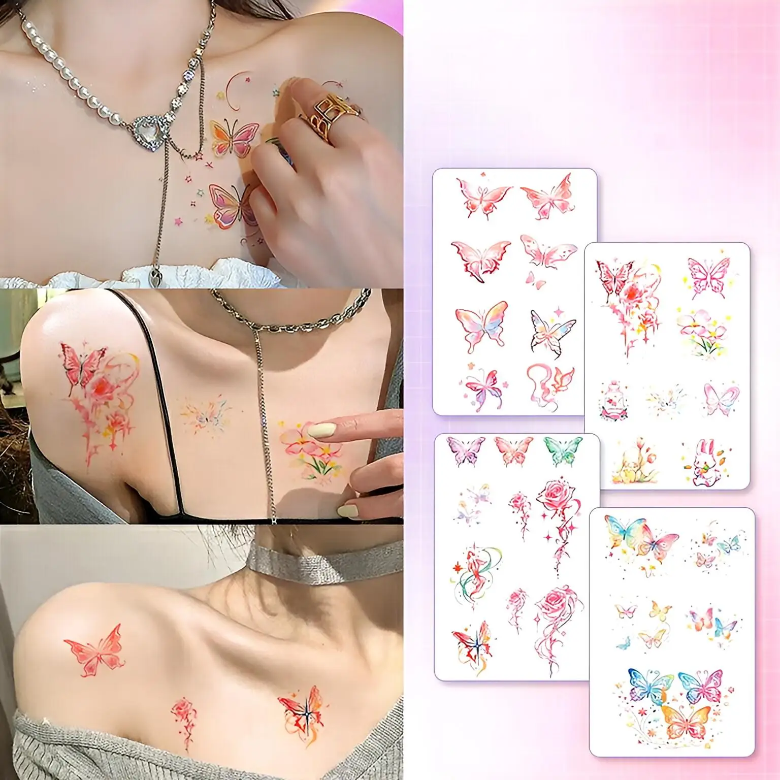 3PCS Butterfly Finger Clavicle Temporary Tattoos,Tattoo Stickers,Waterproof Long-Lasting,Fake Tattoo,body art for Women
3PCS Butterfly Finger Clavicle Temporary Tattoos,Tattoo Stickers,Waterproof Long-Lasting,Fake Tattoo,body art for Women