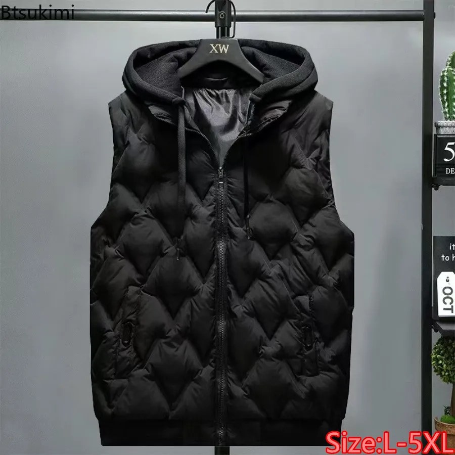 Autumn Winter New Men's Hooded Down Cotton Vest Fashion Thickened Warm Casual Sleeveless Jackets Male Zipper Pocket Parkas Vest
Autumn Winter New Men's Hooded Down Cotton Vest Fashion Thickened Warm Casual Sleeveless Jackets Male Zipper Pocket Parkas Vest