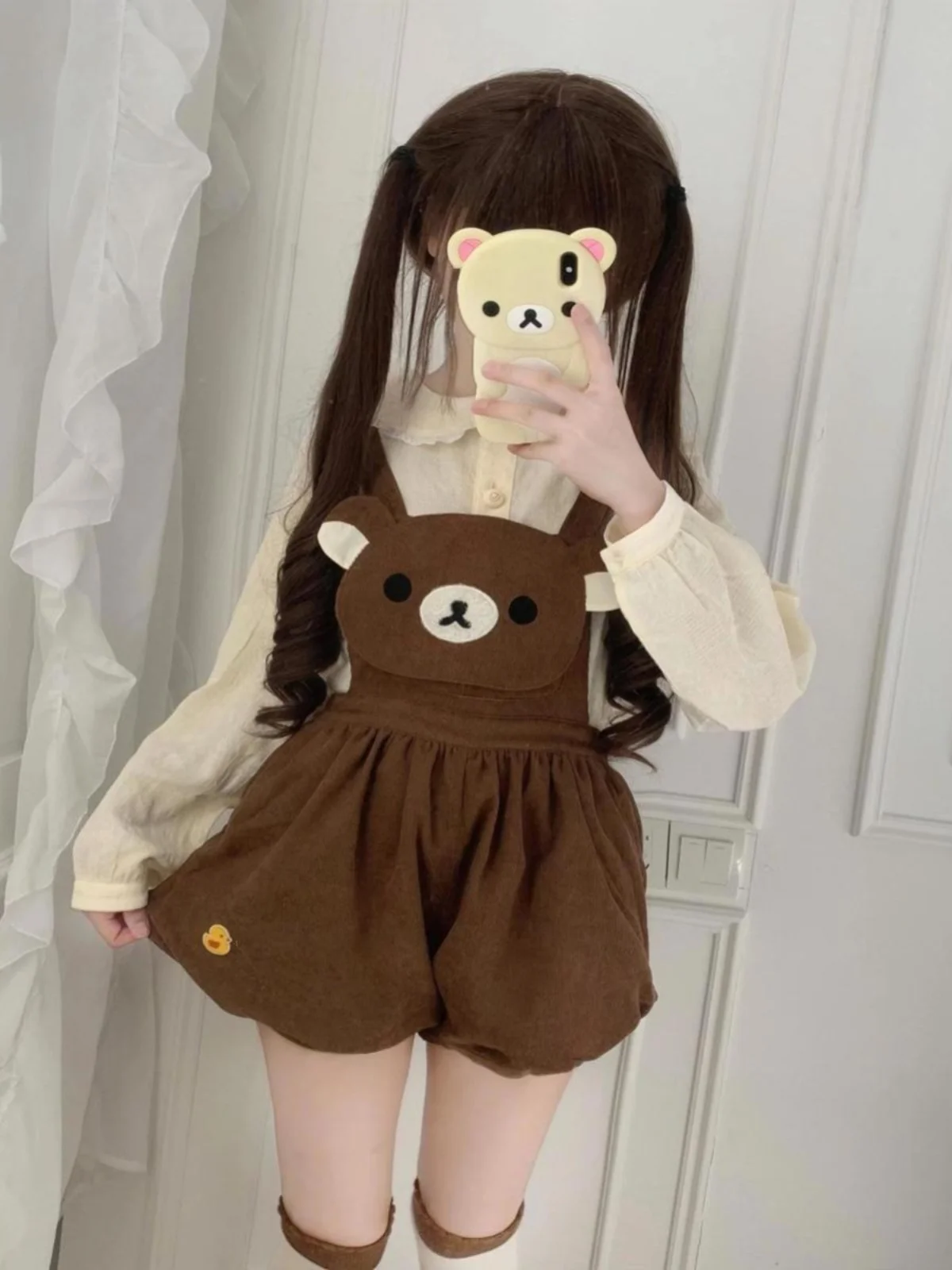 Cute Doll Collar Ruffle Sweet Sle irt And Skirt Set Women's Faion Ensemble Patchwork Design Long Sve ort Pants
Cute Doll Collar Ruffle Sweet Sle irt And Skirt Set Women's Faion Ensemble Patchwork Design Long Sve ort Pants