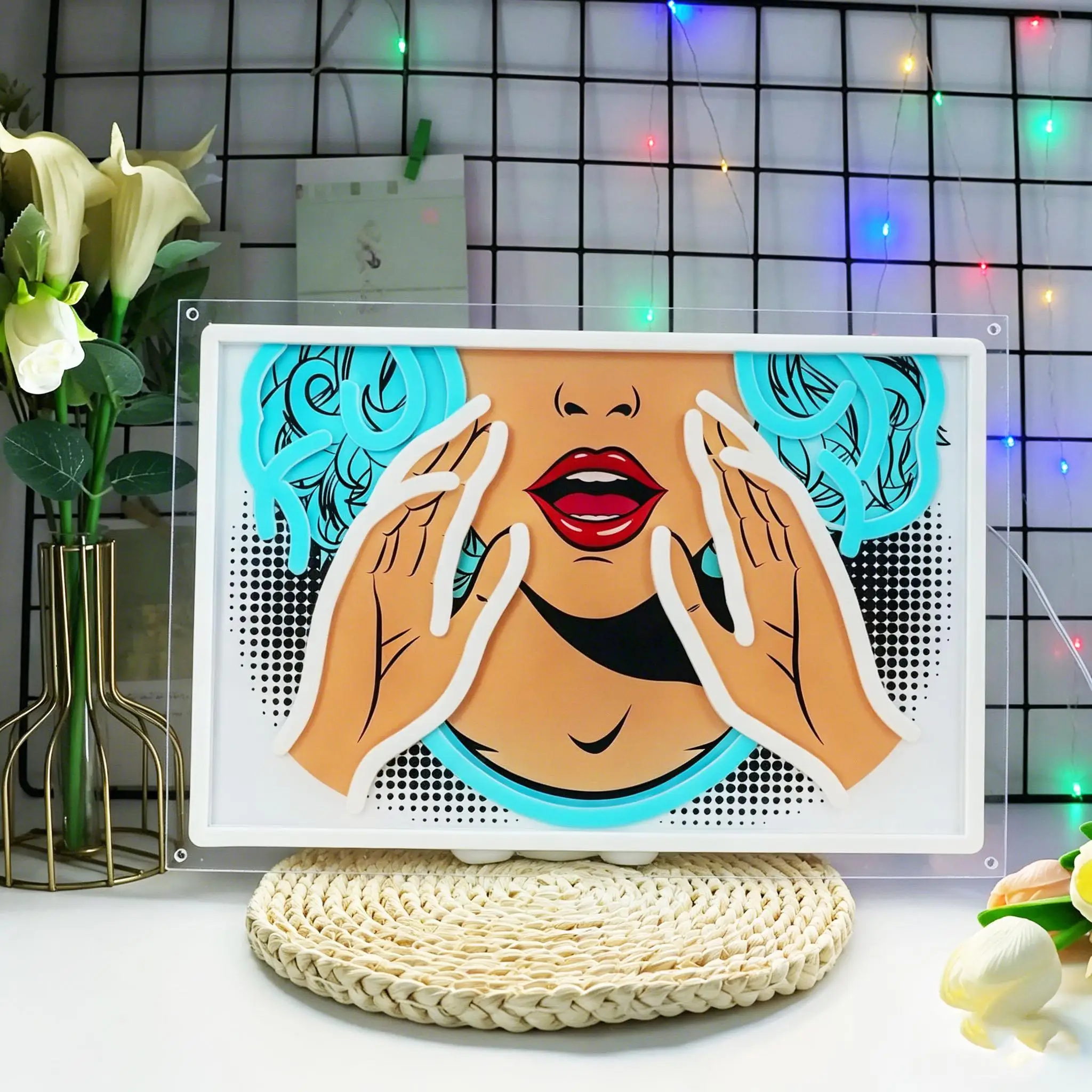 Pop Art Woman Neon Sign USB Dimmable LED Light for Bar Beauty Salon Home Decor Pop Art Themed Wall Hanging Gifts Night Light
Pop Art Woman Neon Sign USB Dimmable LED Light for Bar Beauty Salon Home Decor Pop Art Themed Wall Hanging Gifts Night Light