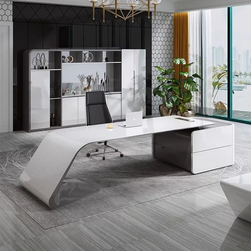 Painted boss table, large class desk, president table, fashionable personalized desk, simple and modern manager table, superviso
Painted boss table, large class desk, president table, fashionable personalized desk, simple and modern manager table, superviso