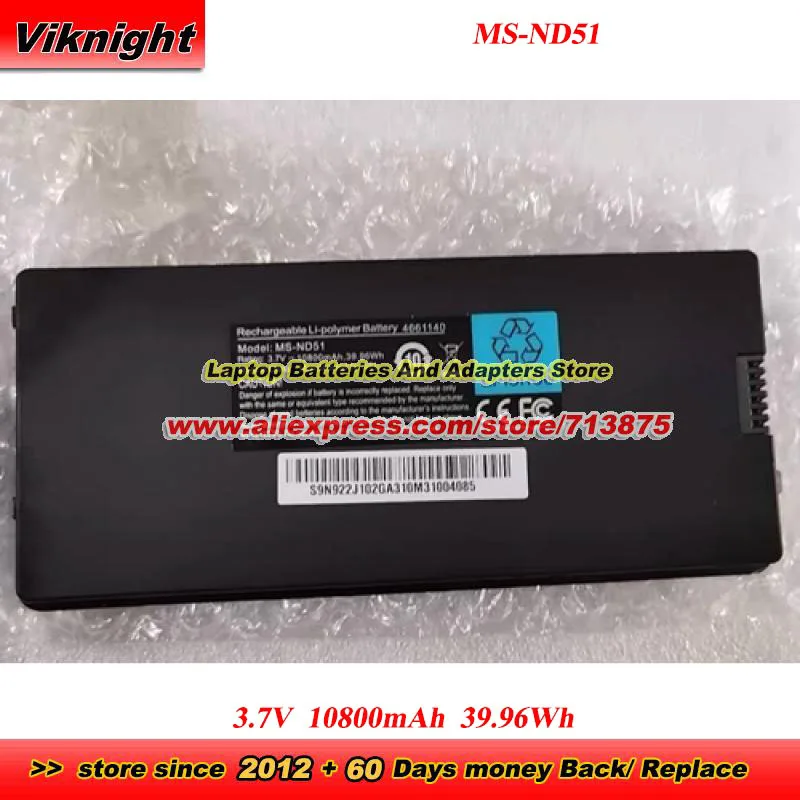 MS-ND51 Battery S9N-922J200-GA3 4661140 3.7V 10800mAh 39.96Wh Battery
MS-ND51 Battery S9N-922J200-GA3 4661140 3.7V 10800mAh 39.96Wh Battery