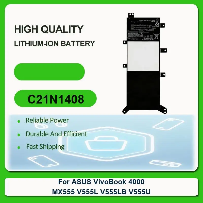 Battery For ASUS X554L X555L X555LB X555LN X555 X555LD X555LP F555A F555U W519L F555UA VM Eee PC 1025 1025C 1025CE 1225 1225B
Battery For ASUS X554L X555L X555LB X555LN X555 X555LD X555LP F555A F555U W519L F555UA VM Eee PC 1025 1025C 1025CE 1225 1225B