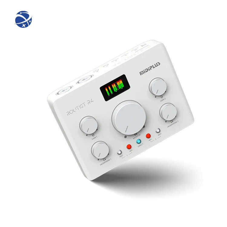 YYHC R4 новейшая 2-канальная звуковая карта 2 в 2 Интерфейс de Audio для записи подкастов музыкальный инструмент
YYHC R4 новейшая 2-канальная звуковая карта 2 в 2 Интерфейс de Audio для записи подкастов музыкальный инструмент