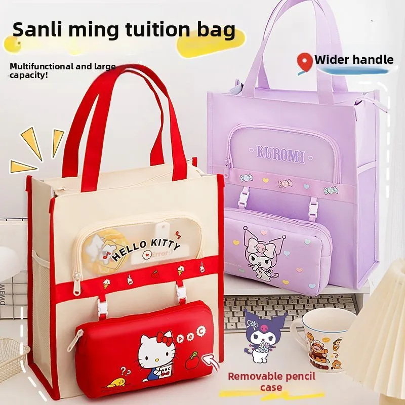 Cute Cartoon Character Hello Kitty My Melody Kuromi Tuition Tote Bag Creative Book Bag Multi-Layered Canvas Art Bag Holiday Gift
Cute Cartoon Character Hello Kitty My Melody Kuromi Tuition Tote Bag Creative Book Bag Multi-Layered Canvas Art Bag Holiday Gift