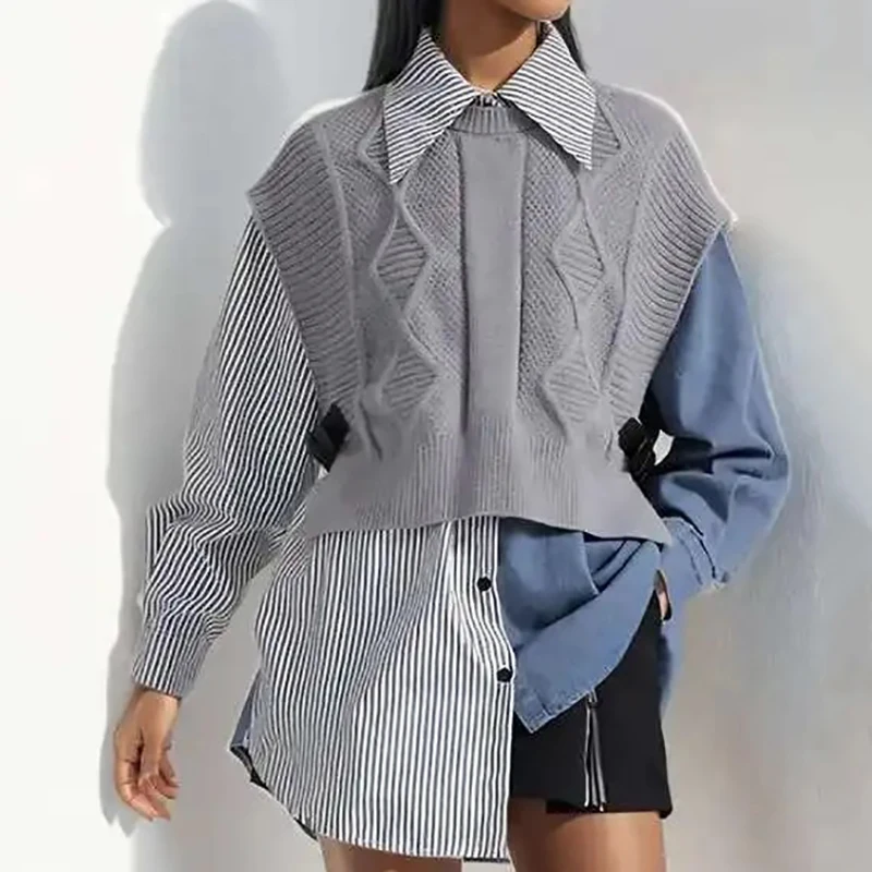 Лидер продаж, новый дизайн, женская мода, винтажный дизайн, полосатые асимметричные лоскутные полосатые топы, комплект из двух предметов, жилет, рубашки
Лидер продаж, новый дизайн, женская мода, винтажный дизайн, полосатые асимметричные лоскутные полосатые топы, комплект из двух предметов, жилет, рубашки