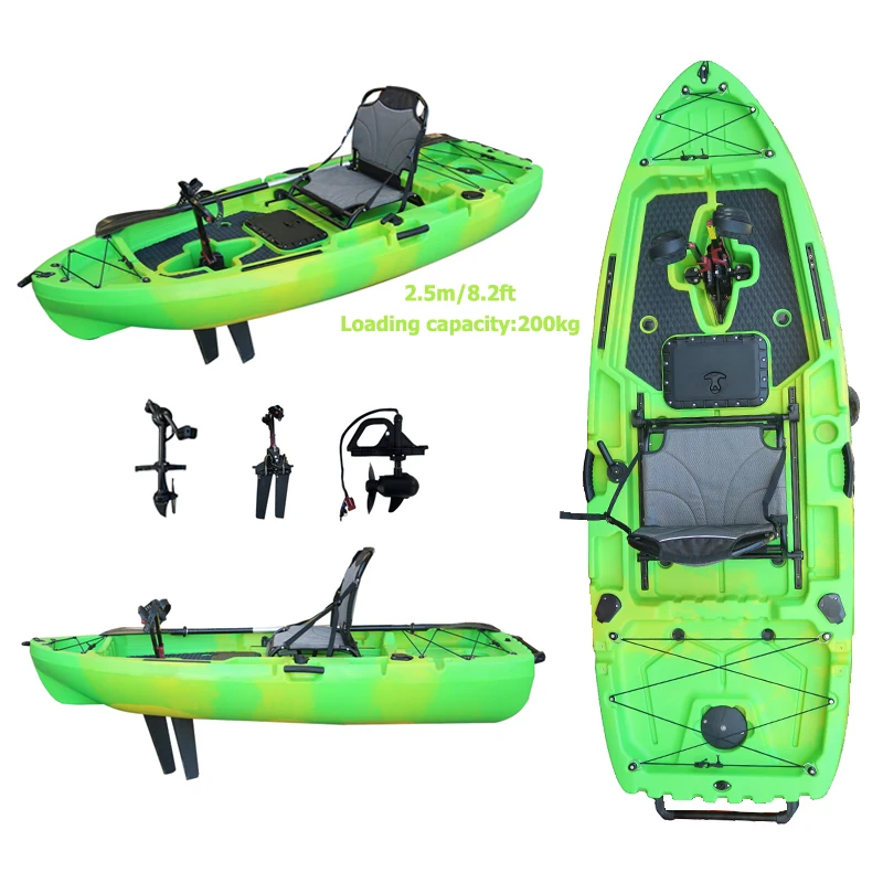 8ft Fin Pedal Drive Kayak HDPE Plastic Single Kajak with Rudder Sit on Top Fishing Motorized Canoe with Electric Motor Touring
8ft Fin Pedal Drive Kayak HDPE Plastic Single Kajak with Rudder Sit on Top Fishing Motorized Canoe with Electric Motor Touring
