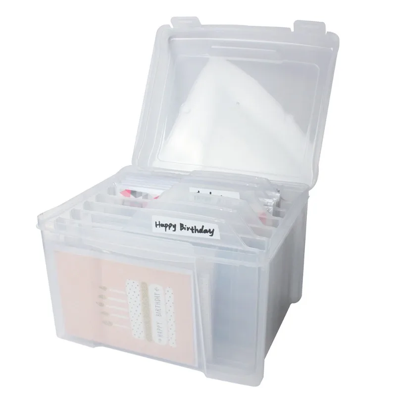 Plastic Portable Storage Box with 6 Adjustable Compartments for Photos Files Cards Organizer - Durable Multi-Purpose Handled
Plastic Portable Storage Box with 6 Adjustable Compartments for Photos Files Cards Organizer - Durable Multi-Purpose Handled