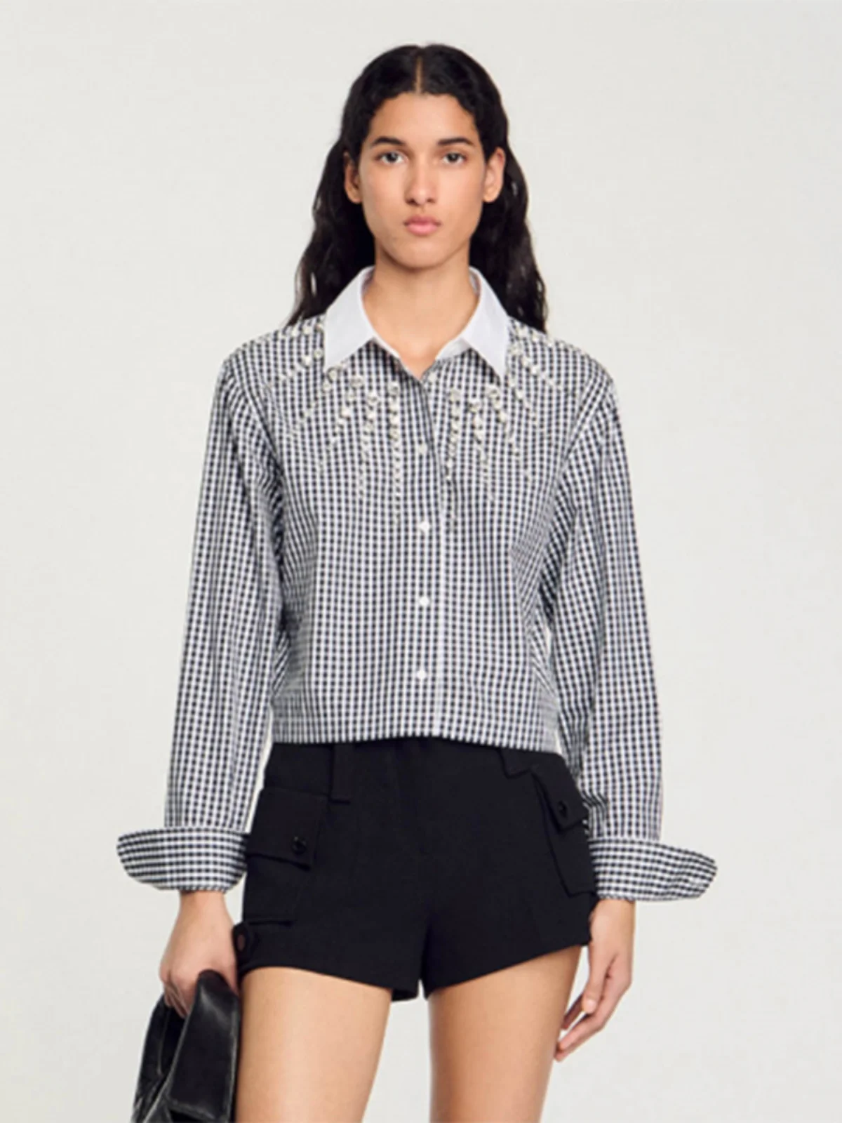 S Home Early Autumn Diamond Decorated ort Plaid irt Women's Faion Design CM060 OL Sle Long Sve Straight Cut
S Home Early Autumn Diamond Decorated ort Plaid irt Women's Faion Design CM060 OL Sle Long Sve Straight Cut