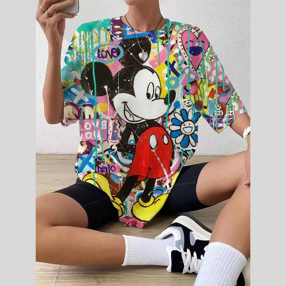 Disney Mickey Mouse Print Summer T Shirt for Women Oversize T-shirt Round Neck Clothes Pulovers Top Graphic T Shirts Casual
Disney Mickey Mouse Print Summer T Shirt for Women Oversize T-shirt Round Neck Clothes Pulovers Top Graphic T Shirts Casual